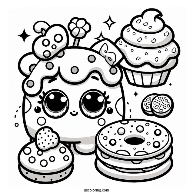 Coloring Page Of Cute Kooky Cookie Shopkins