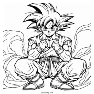 Coloring Page Of Young Goku