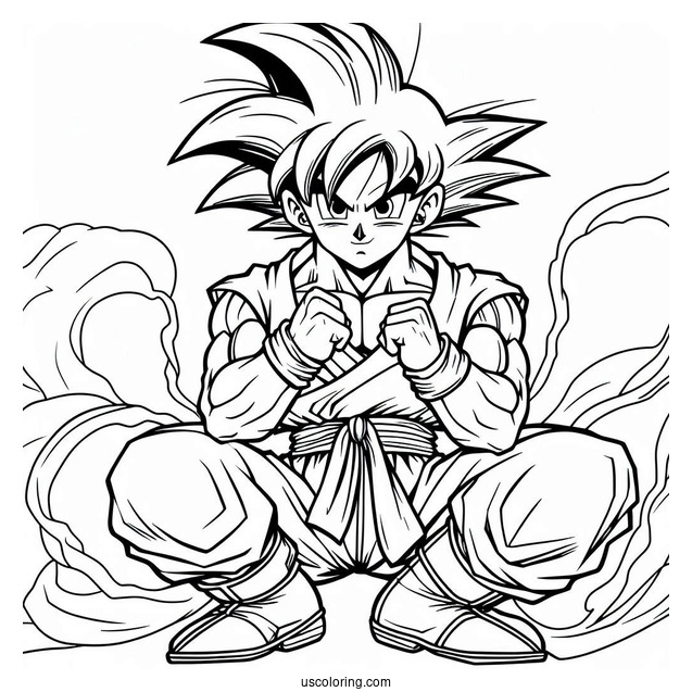 Coloring Page Of Young Goku