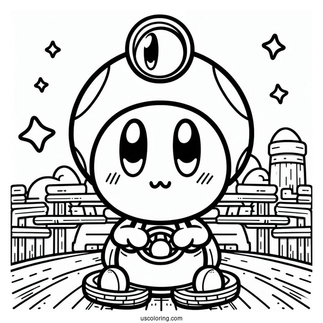 Shy Guy Coloring Page In Mario Kart Race Track