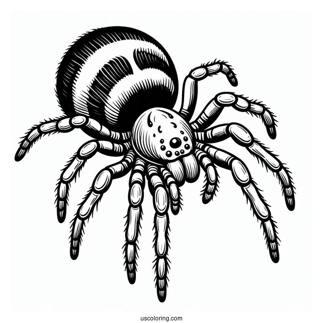 Red Back Venomous Spider Coloring Sheet