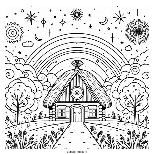Simple Sprunki Coloring Page Sky Outline For Preschoolers