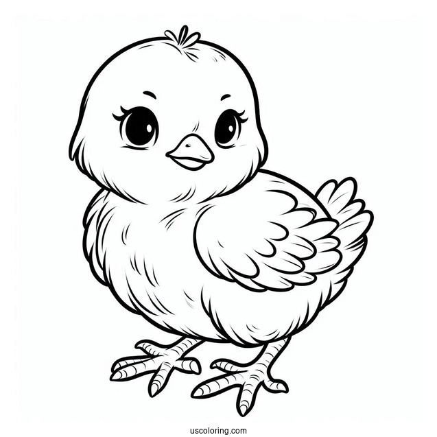 Plump Baby Chicken Coloring Page