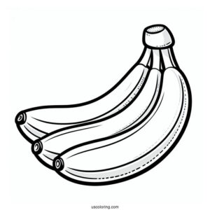 Easy Outline Of Banana For Preschoolers To Color