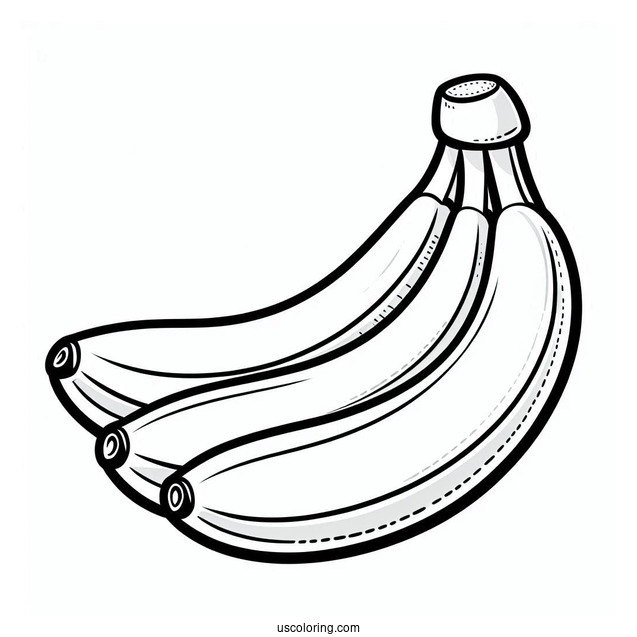 Easy Outline Of Banana For Preschoolers To Color