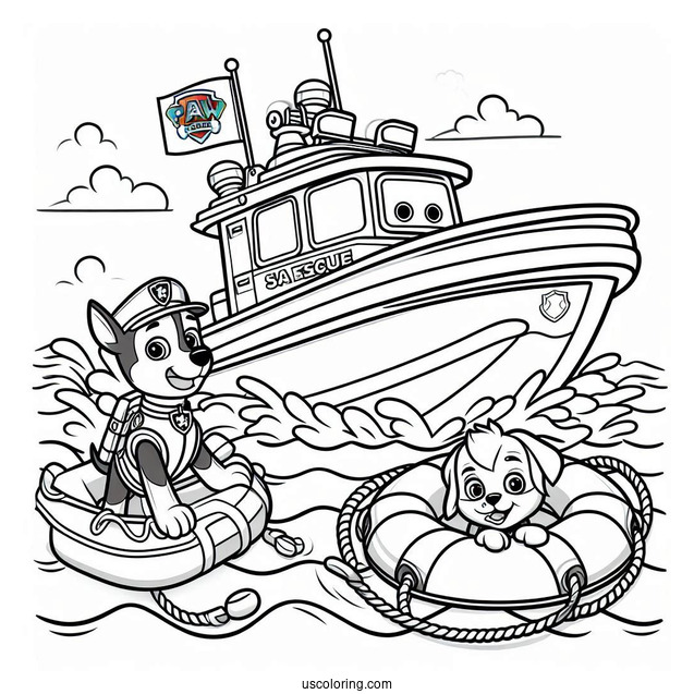 Paw Patrol Sea Rescue Coloring Page