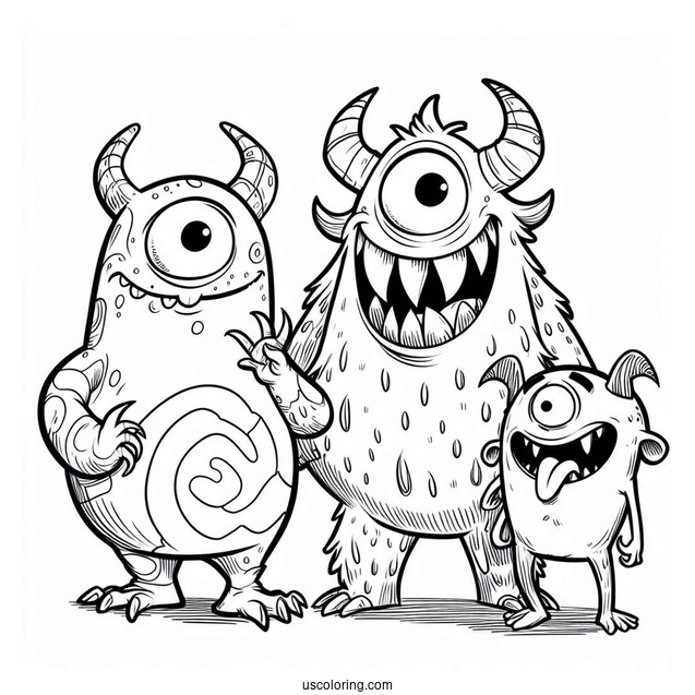 Nickelodeon Coloring Page Of Aaahh!!! Real Monsters Krumm, Ickis, And Oblina