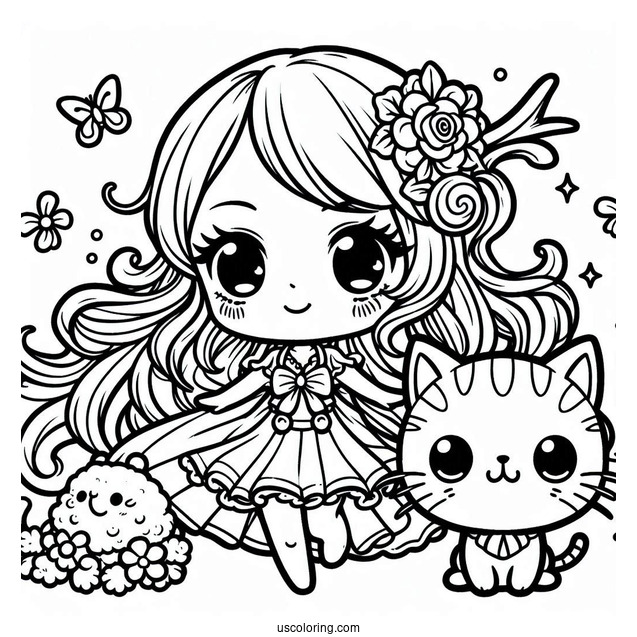 One Piece Coloring Page Of Cute Chibi Nami