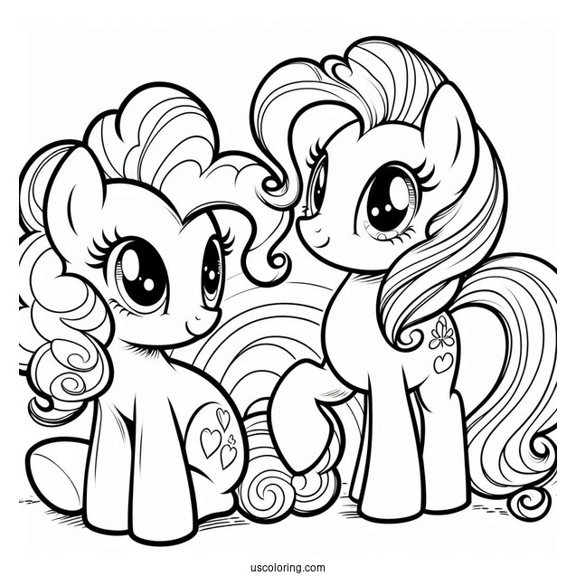 Pinkie Pie and Rainbow Dash Painting to Color