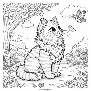 Big Cat Sitting On The Grass