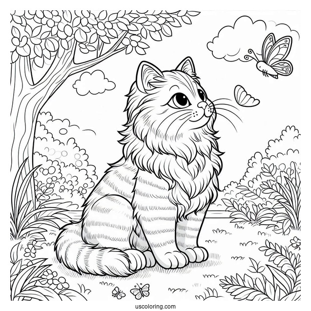 Big Cat Sitting On The Grass