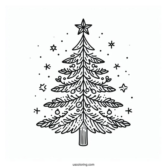 Christmas Tree Template Coloring Page