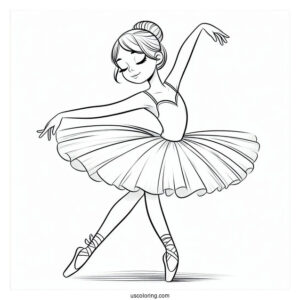 Ballerina Doing a Curtsy To Color