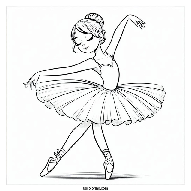 Ballerina Doing a Curtsy To Color