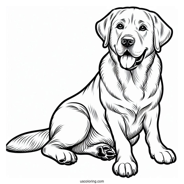 Easy Outline Of Labrador Retriever Coloring In