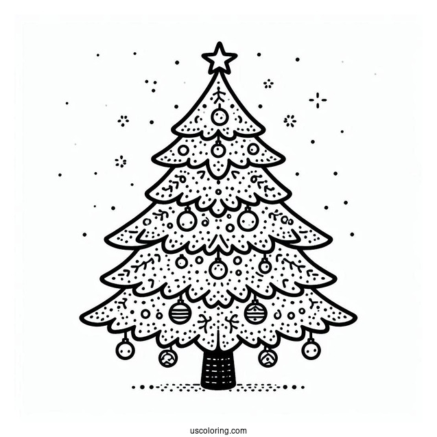 Christmas Tree Template Coloring Page