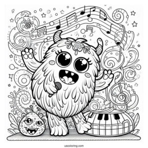 Detailed Rare Bona Petite My Singing Monster Coloring Page