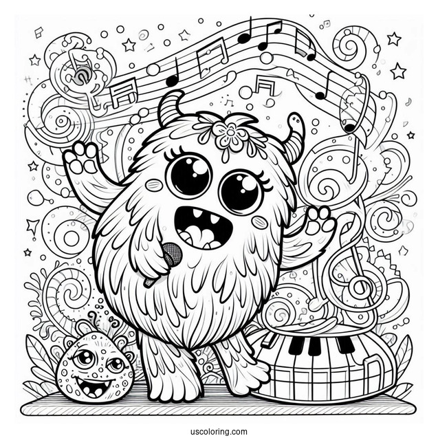 Detailed Rare Bona Petite My Singing Monster Coloring Page