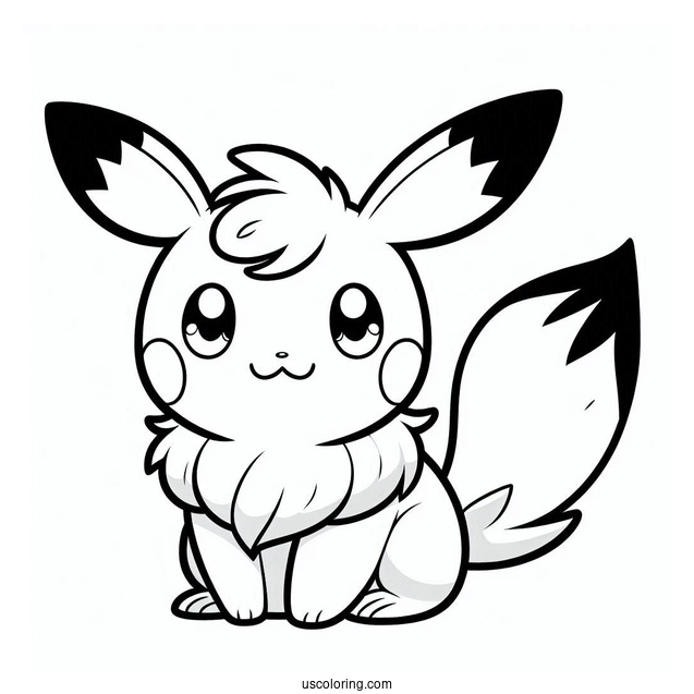 Cute Alolan Raichu Coloring Page For Preschoolers