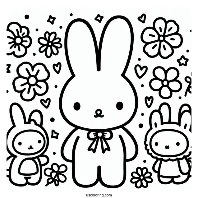 Simple Miffy Coloring Page Outline