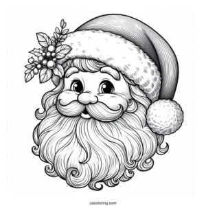 Realistic Looking Santa Coloring Page