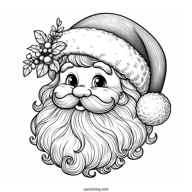 Realistic Looking Santa Coloring Page