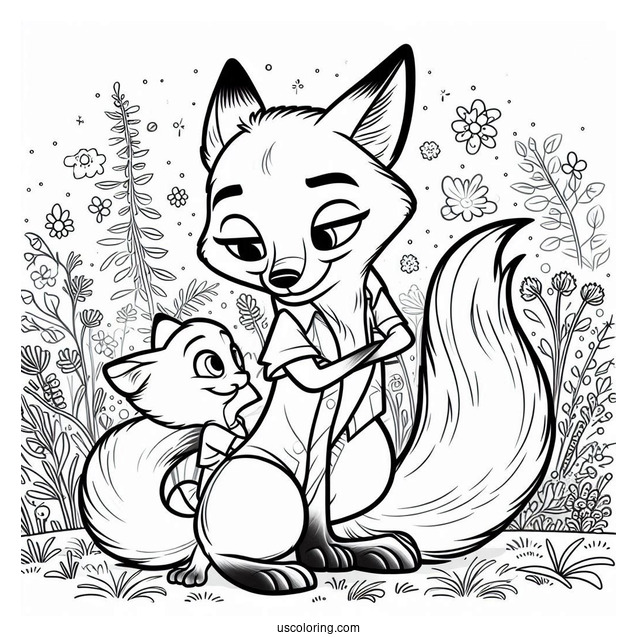 Cool Zootopia Fox Coloring Page Nick Wilde For Kids