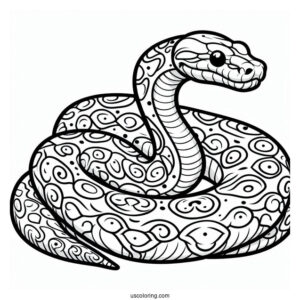 Boa Constrictor Snake To Color