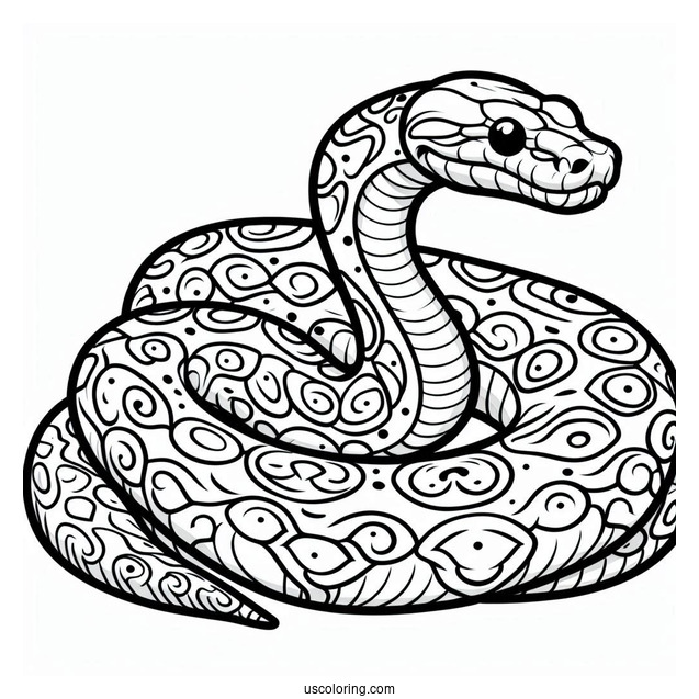 Boa Constrictor Snake To Color