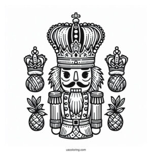 Detailed Nutcracker Coloring Page Wearing A Crown