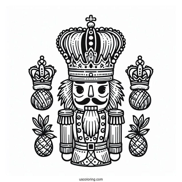 Detailed Nutcracker Coloring Page Wearing A Crown