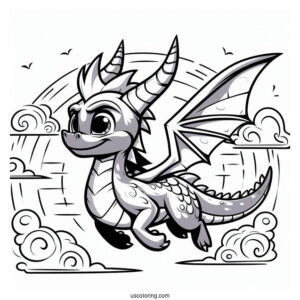 Sypro Coloring Page Flying In The Sky