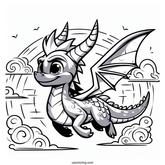 Sypro Coloring Page Flying In The Sky