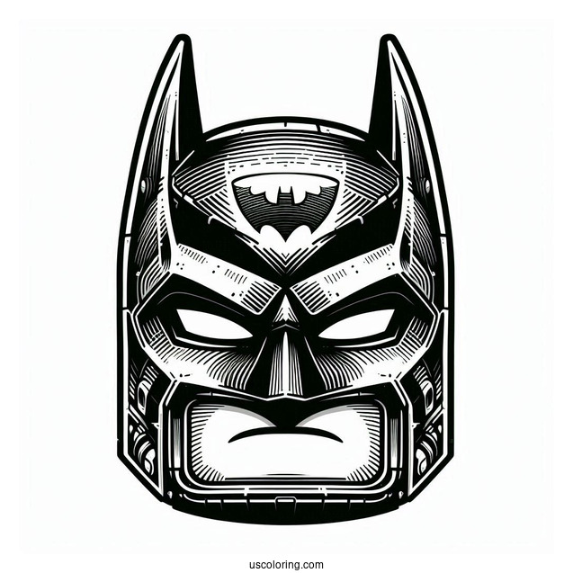 Closeup Of Lego Batman Mask Coloring