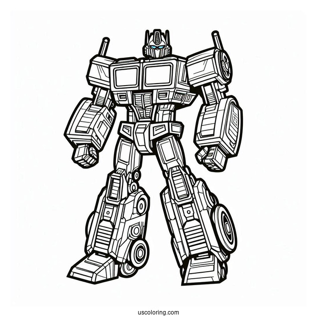 Rescue Bots Coloring Page Of Optimus Prime In Robot Form
