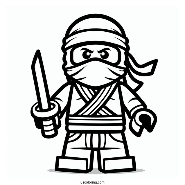 Easy Lego Ninja Coloring In For Preschoolers
