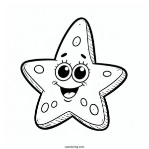 Coloring Page Of Patrik The Starfish For Kids