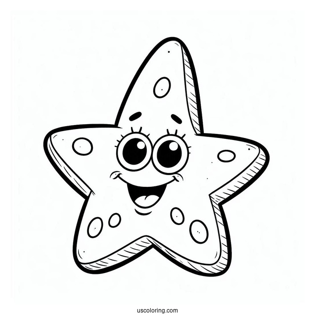 Coloring Page Of Patrik The Starfish For Kids