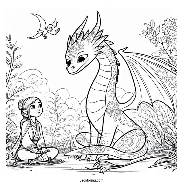 Raya And The Last Dragon Coloring Page Of Simple Outline Namaari