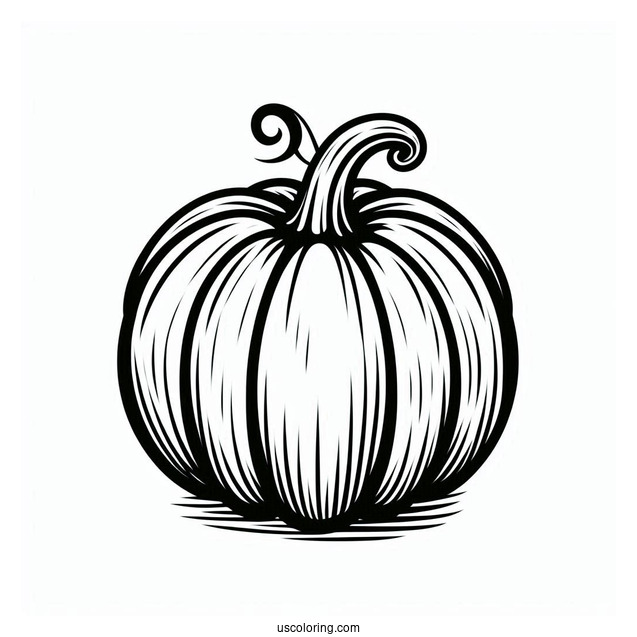 Small Simple Pumpkin Coloring Page Template