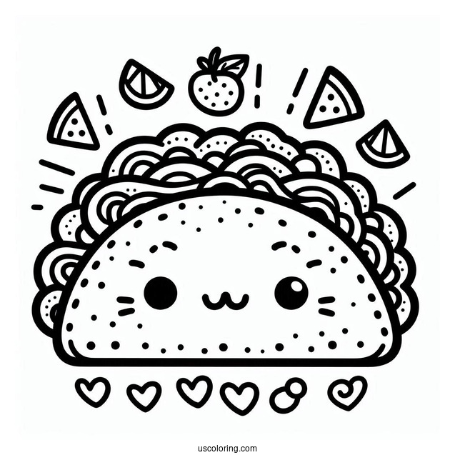 Cute Taco Coloring Page Tuesday For Preschoolers