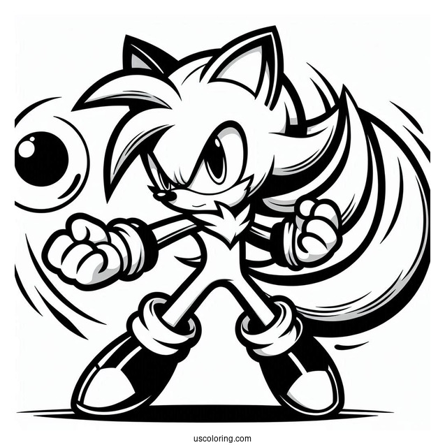 Shadow Fighting Tails Coloring Page