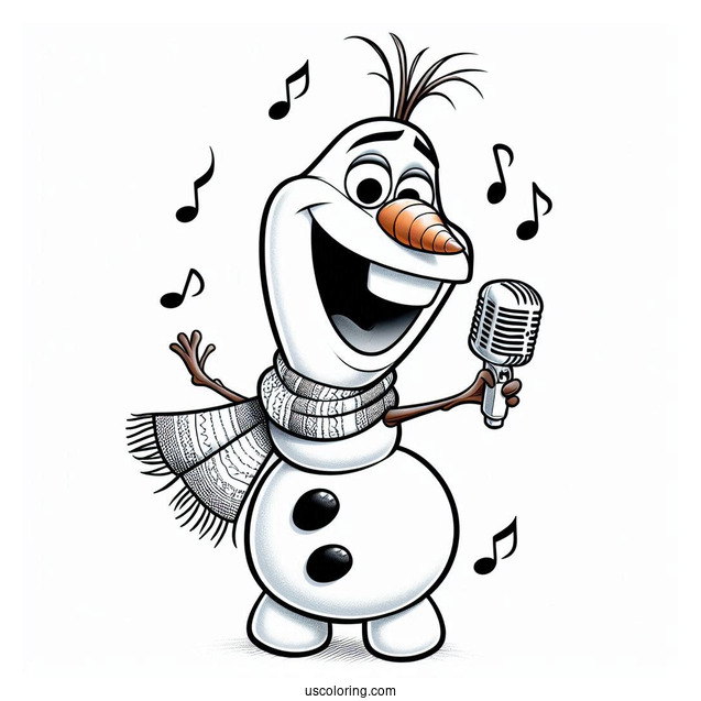 Singing Olaf Coloring Sheet