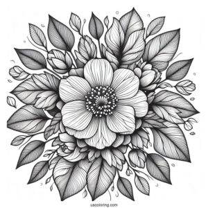 Top View Of Spring Flower With Tons Of Leaves