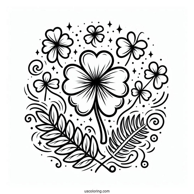 Simple St. Patrick's Day Coloring Page With A Shamrock