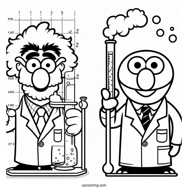 Muppets Coloring Page Of Simple Beaker Outline