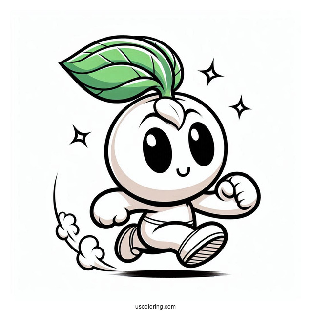 Brawl Stars Coloring Page Of Sprout Running Away From Rosa