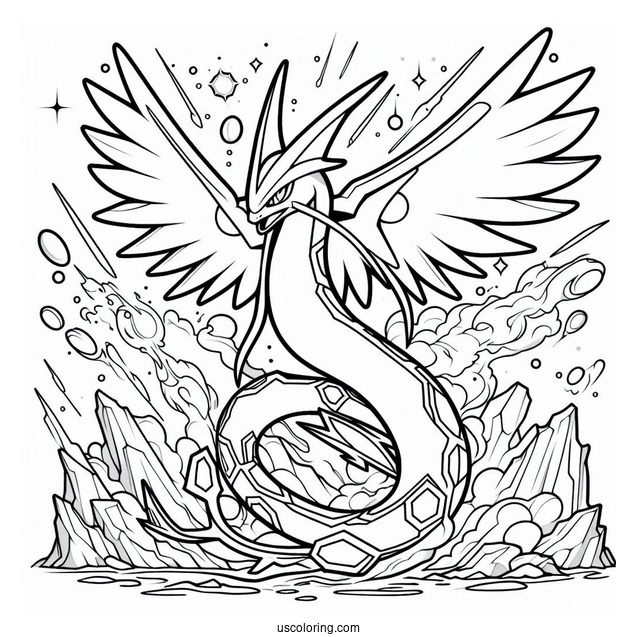 Rayquaza Coloring Page Amazing Burst Pokemon Card