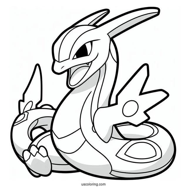 Smiling Rayquaza Coloring Page