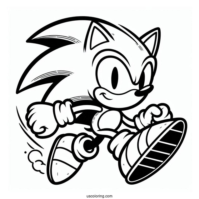 2D Retro Sonic Coloring Page